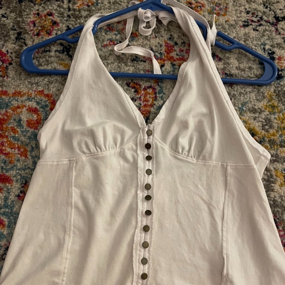 White Backless Free People Tank Top Size Small